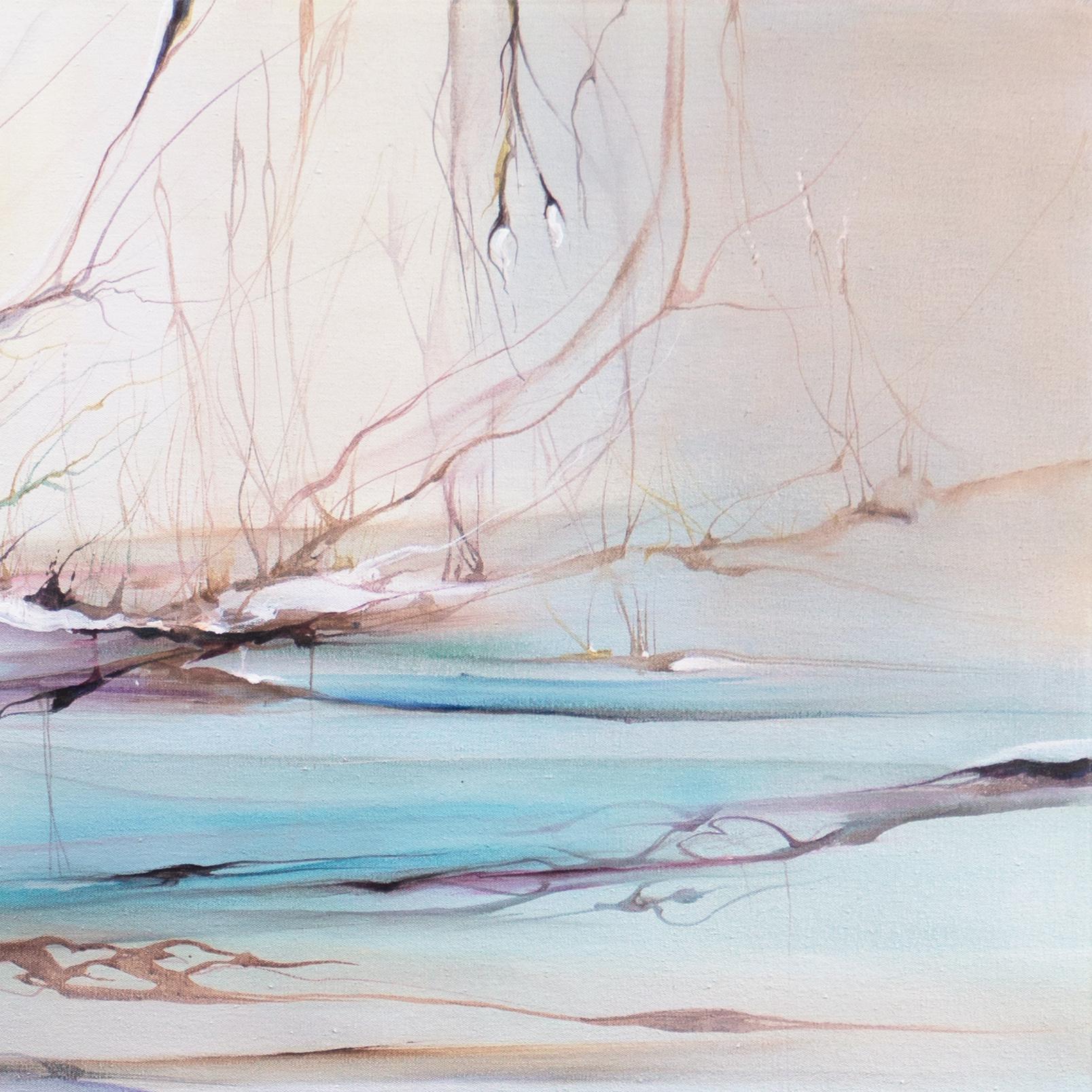 'Aqua Landscape', Woman Artist, Spirituality, Transcendentalist Abstraction For Sale 1