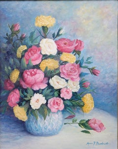 Marie Bush Pinschmidt, Floral Still Life, Oil on Canvas