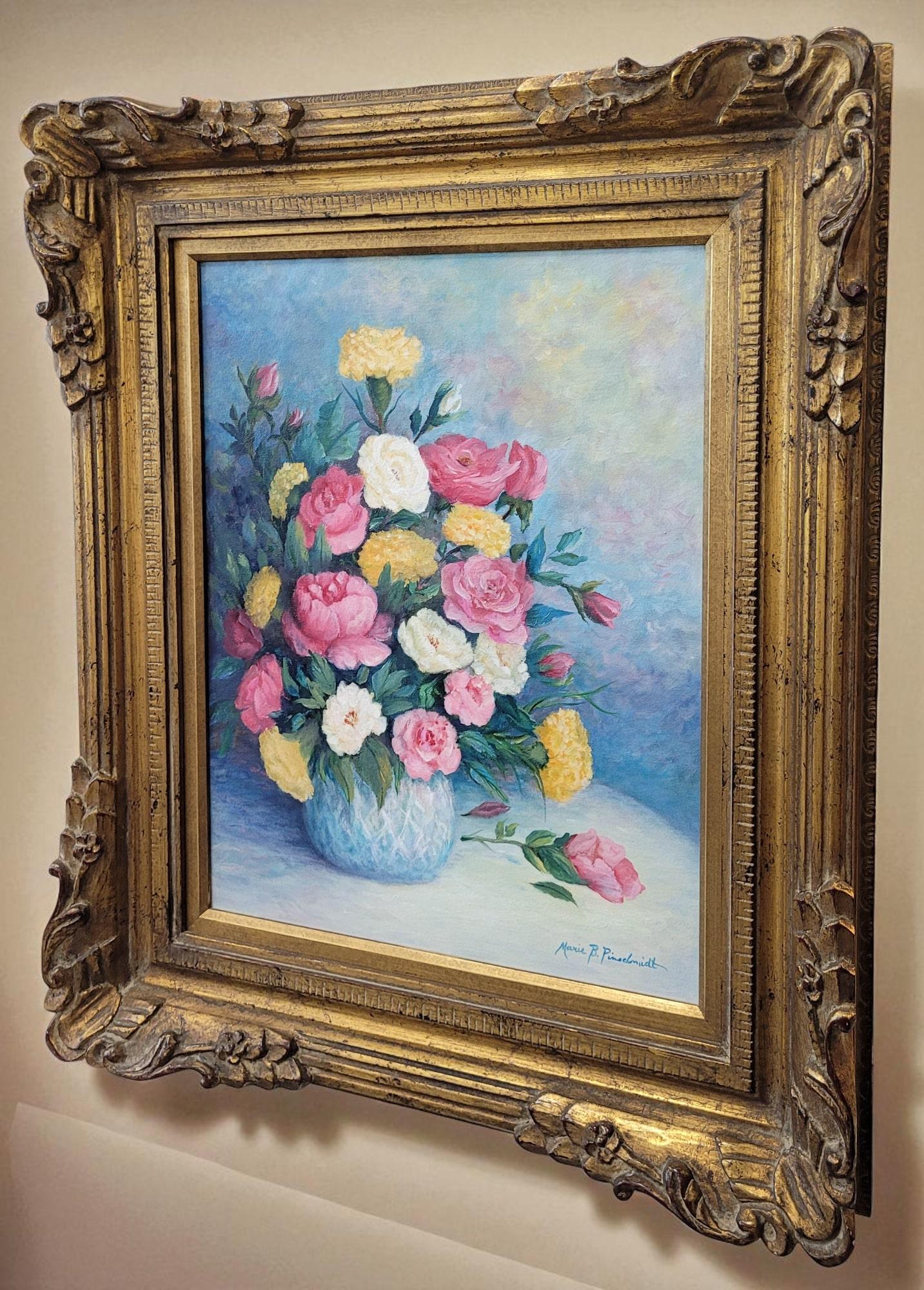 Marie Bush Pinschmidt, Natura morta floreale, Olio su tela in vendita 3