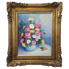 Marie Bush Pinschmidt, Natura morta floreale, Olio su tela