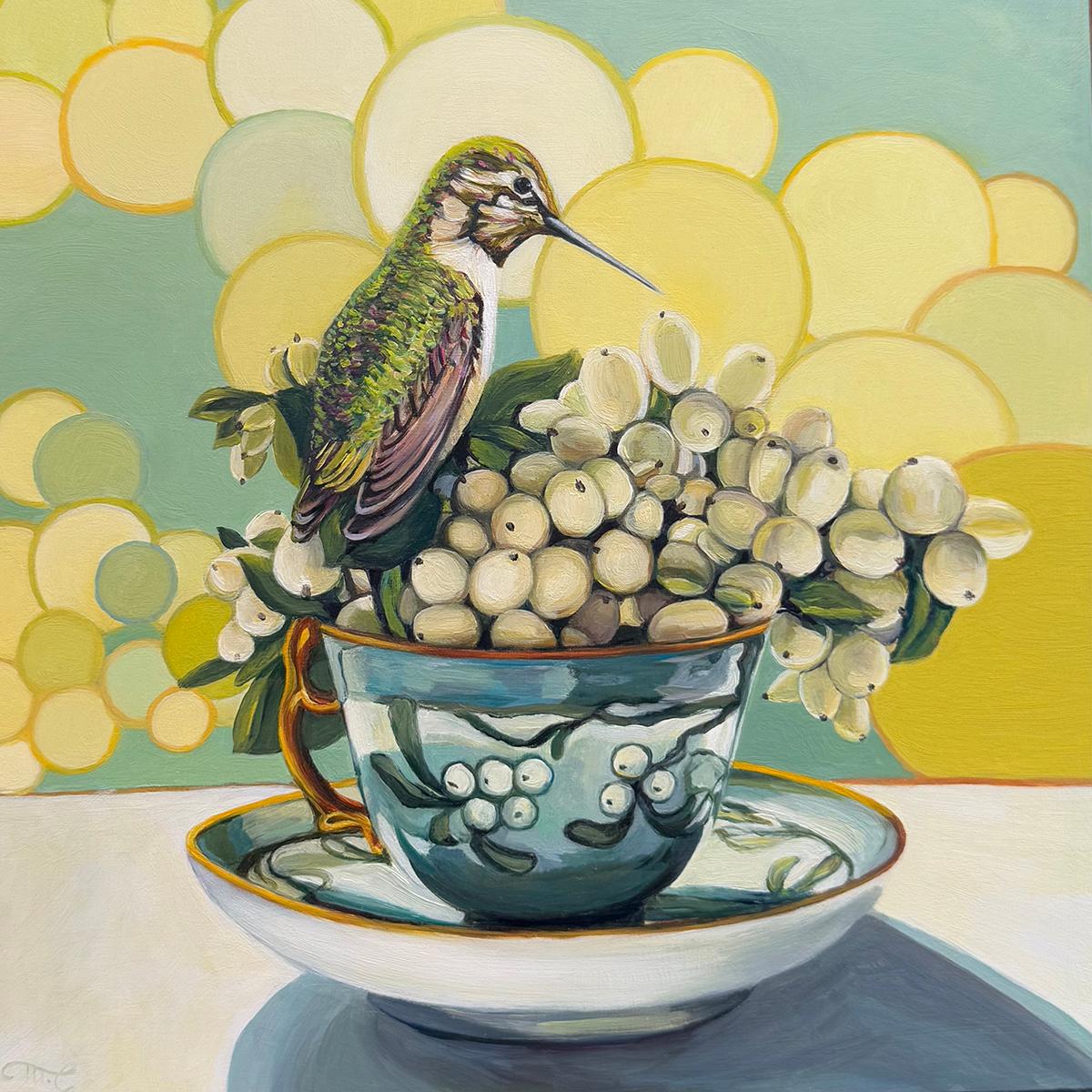 Marie Cameron Still-Life Painting – Schneebeerentee