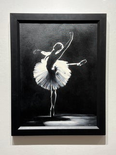 Marie Channer, "Dancing in the Light" 24x18 Ballet Dancer Oil Painting on Canvas