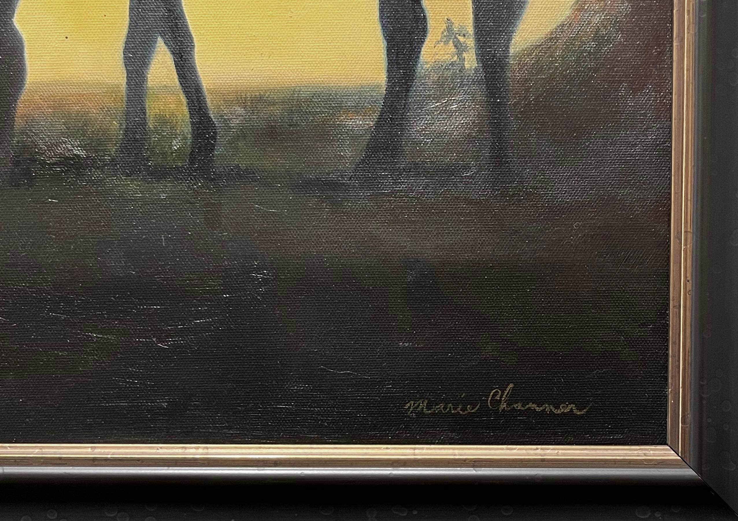Marie Channer, „Dawn“, 30x40 Equine Pasture Landschaft, Ölgemälde auf Leinwand im Angebot 6