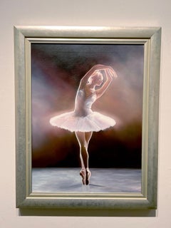 Marie Channer, "Grace", 24x18 Ballet Dancer Oil Painting on Canvas