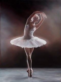 Marie Channer, "Grace", 24x18 Ballet Dancer Oil Painting on Canvas