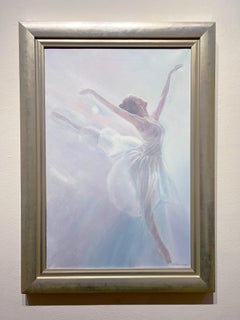 Marie Channer, "Leap of Faith", 24x16 Ballet Dancer Oil Painting on Canvas