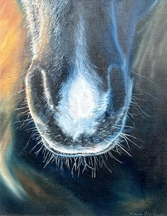 Marie Channer, "Rusty", 14x11 Equine Portrait Oil Painting on Canvas