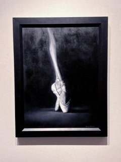 Marie Channer, "Tiptoes", Pittura a olio su tela 24x18 con scarpe da ballerina