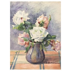 Marie Chautard-Carreau, feines französisches impressionistisches Blumengemälde des frühen 20. Jahrhunderts