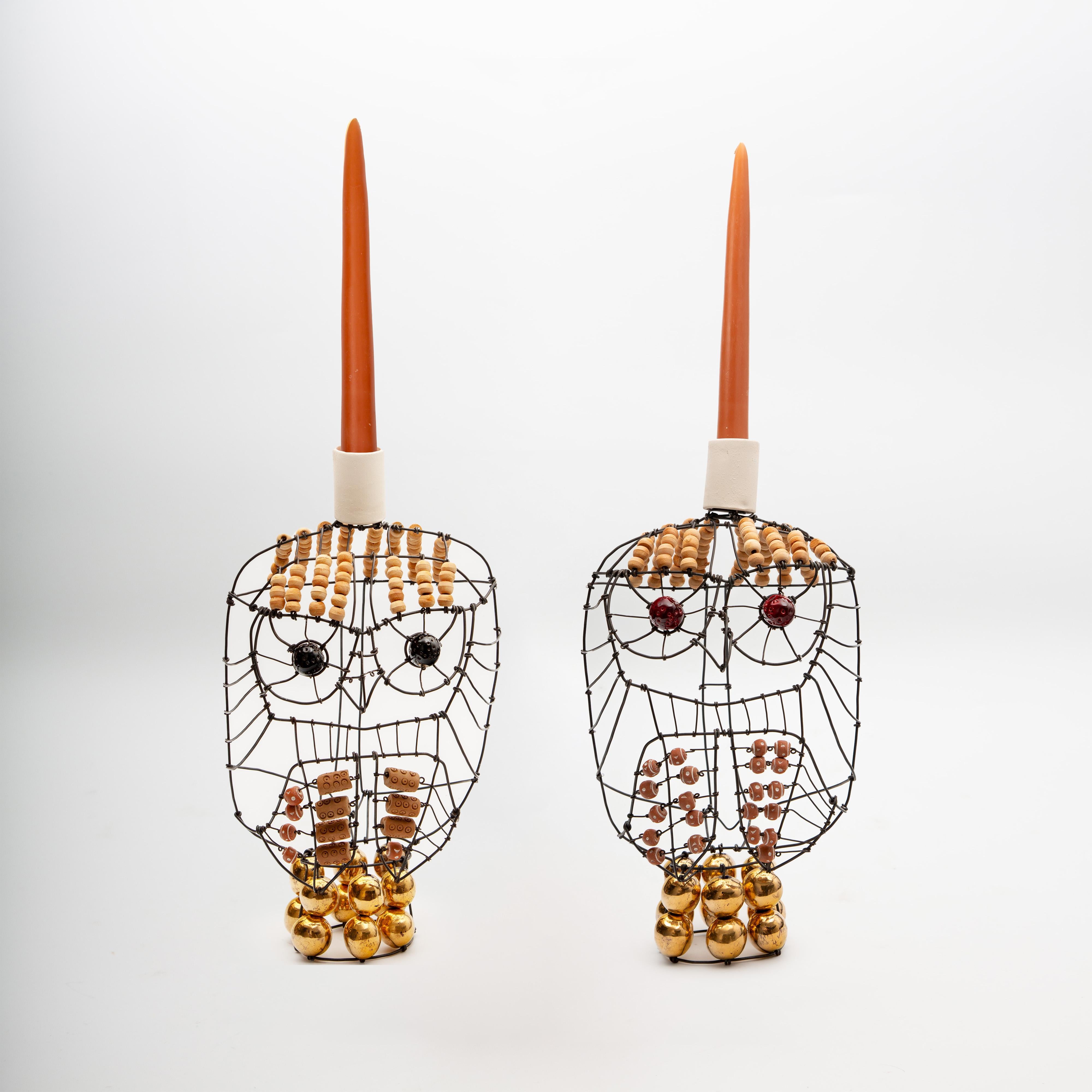 Marie Christophe Owl Candle Stick Pair 4