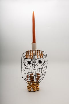 Marie Christophe Owl Candle Stick Pair