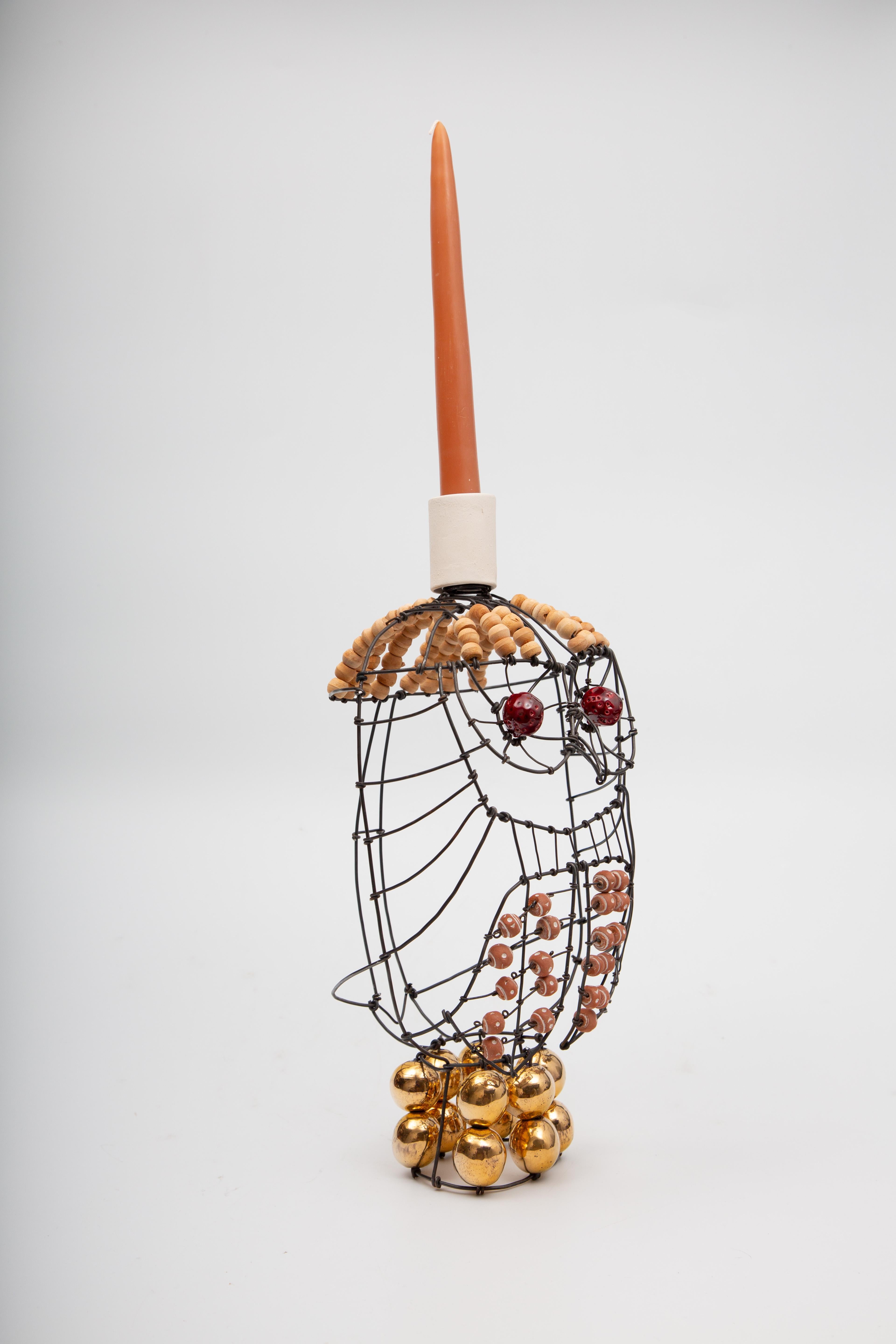 Marie Christophe Owl Candle Stick Pair 1