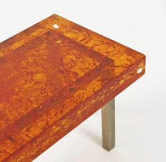 Marie-Claude de Fouquières (née en 1937) rare table basse en métal chromé