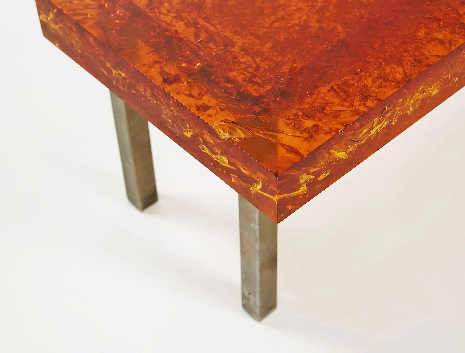 Marie-Claude de Fouquières (née en 1937) rare table basse en métal chromé Bon état - En vente à Saint-Ouen, FR