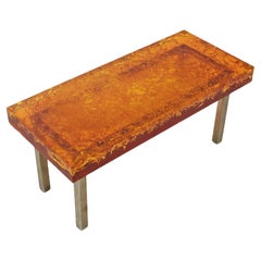 Marie-Claude de Fouquières (née en 1937) rare table basse en métal chromé