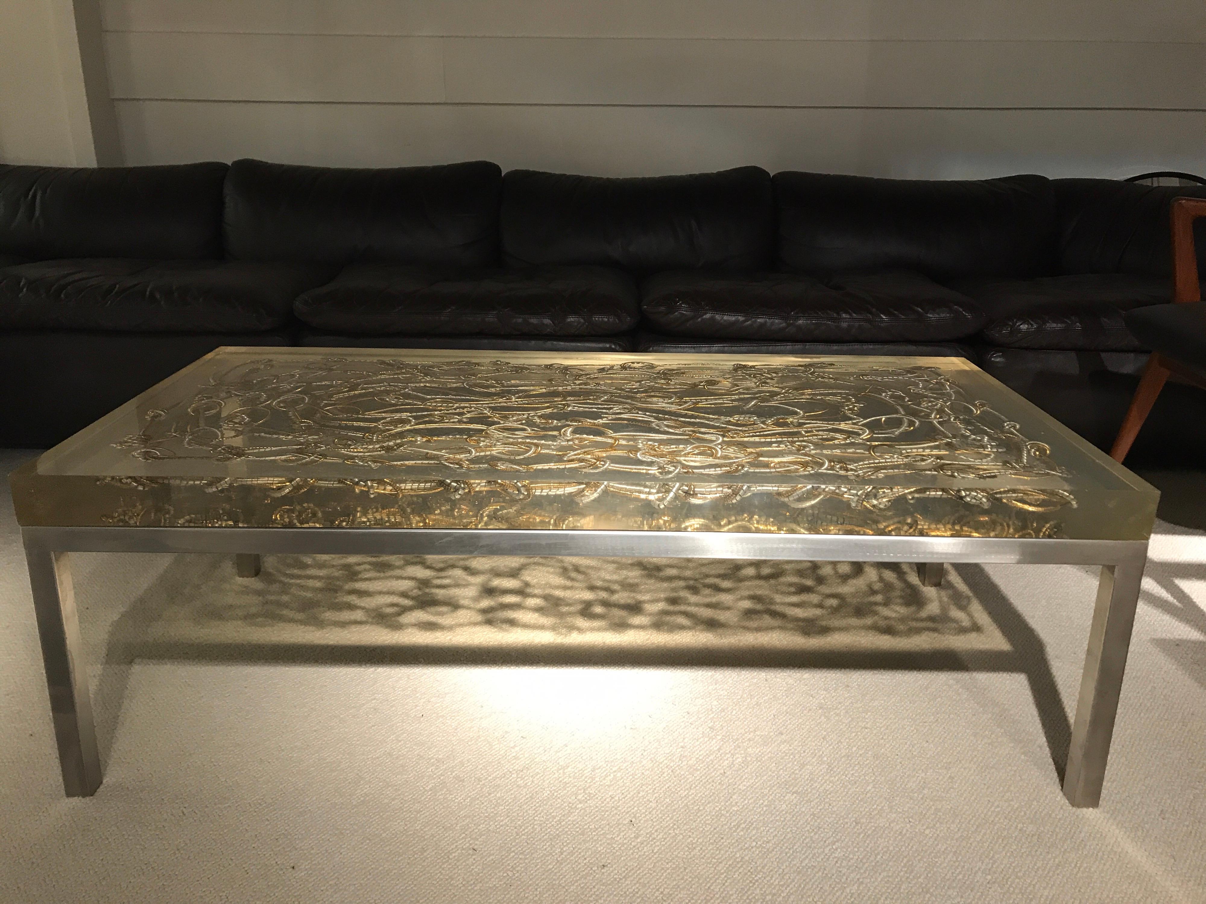 Mid-Century Modern Marie Claude de Fouquieres Resin Table