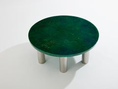 Marie-Claude De Fouquières round fractal resin coffee table 1970