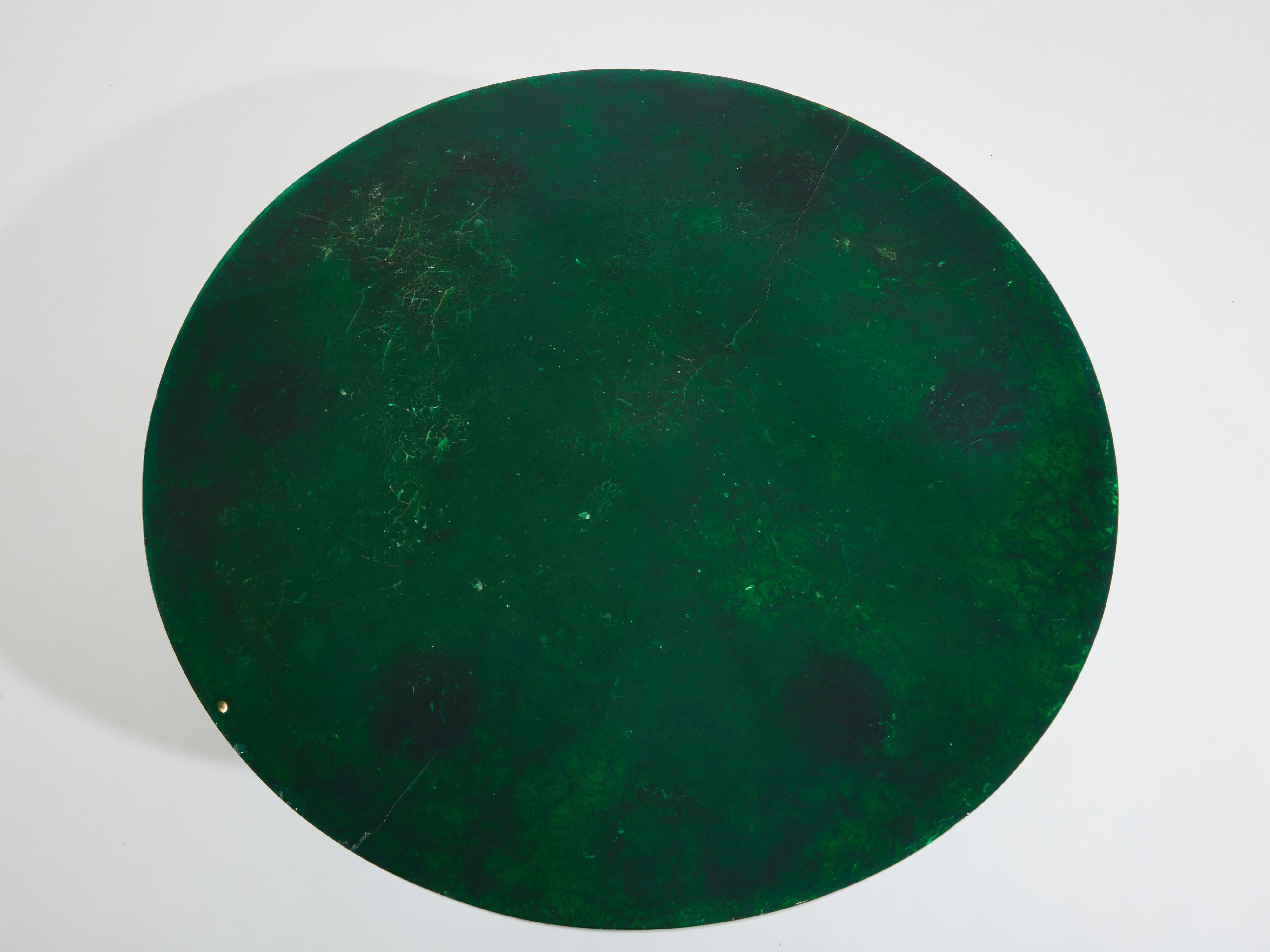 Mid-Century Modern Marie-Claude De Fouquières round fractal resin coffee table 1970 For Sale