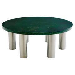 Tavolino rotondo in resina frattale Marie-Claude De Fouquières 1970