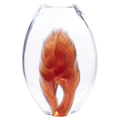 Vase à fleurs Martinique en cristal Marie Claude Lalique pour Lalique