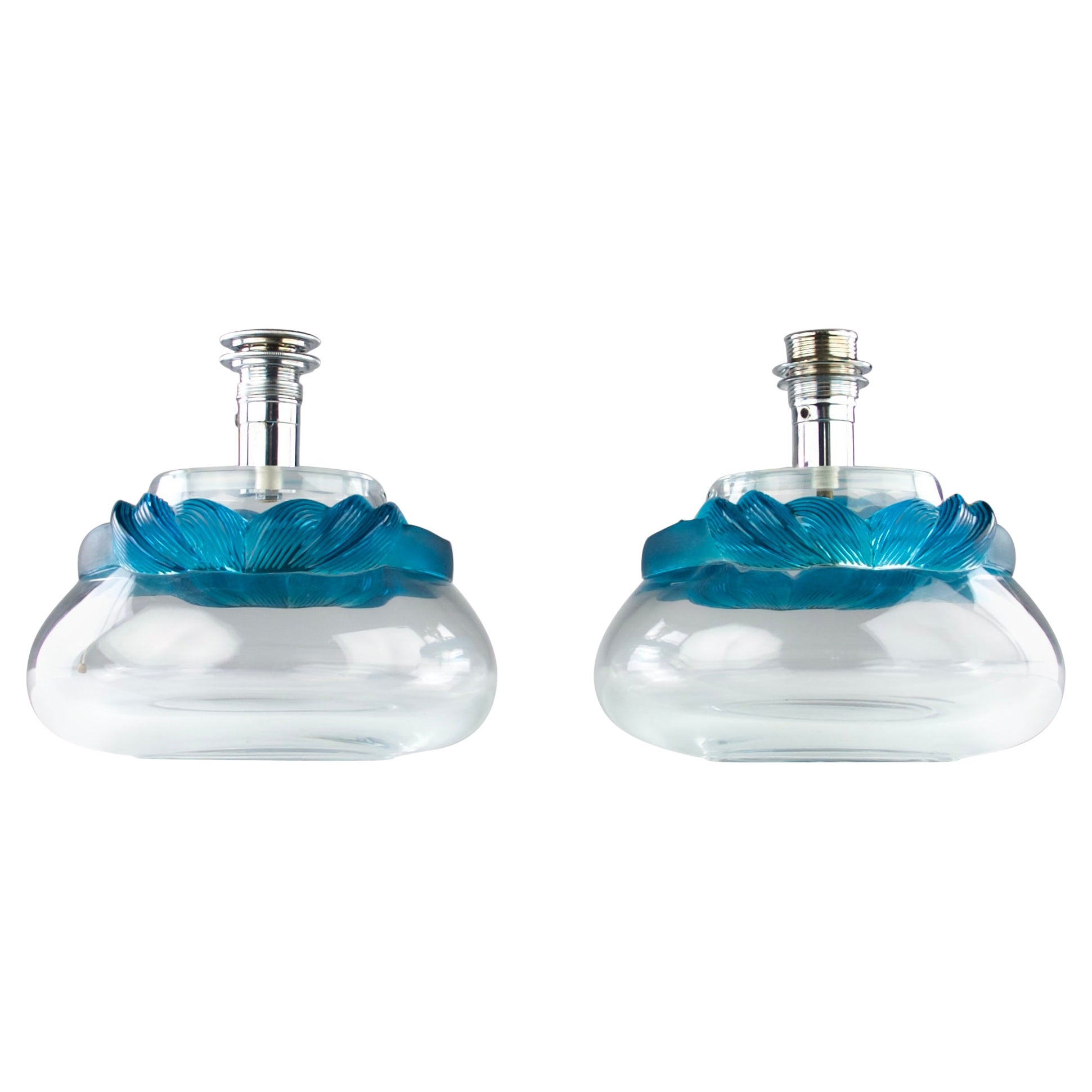 Marie-Claude Lalique for Lalique, Two "Cyrus" Table Lamps, France Mid-Century