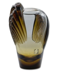 Marie-Claude Lalique pour Lalique Paris Vase en cristal ambré 'Marrakech', 1970