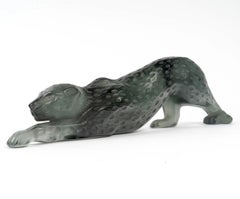 Marie Claude Lalique - Sculpture Panther Zeila Grey Crystal