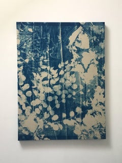 "Abbey Ruin 7", Contemporary Landscape, Blue, Cyanotype Photograph on Linen