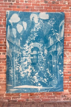 "Dilexit 4", Contemporaneo, Foglie, Cattedrale, Blu, Fotografia cianotipica