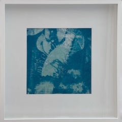 "Newnes Oven 3", Abstrait, Contemporain, Feuilles, Bleu, Cyanotype, Photographie