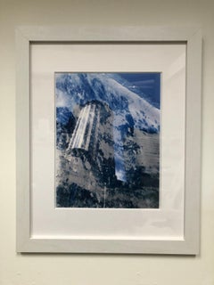 " Rising 2 ", contemporain, soie, paysage urbain, Boston, cyanotype, photographie, 2019.