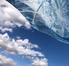 "Rising 3", Contemporain, Abstrait, Ciel, Nuages, Bleu, Cyanotype, Photographie