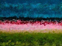 Begur, Colorful, Abstract, Landscape, Blue, Pink, Green, gloss finish, 30 x 40