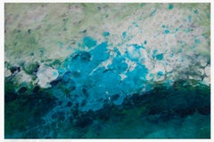 El Prat, Water, Colorful, Abstract Landscape, Varnish, Mixed Media, Blue, White 