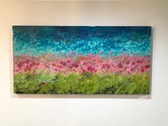 Hyangjia, Colorful Abstract Landscape, Blue, Pink, Green, hi-gloss finish, 30x60