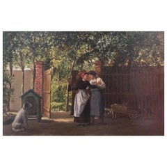 Marie De Garay 'France' "Lección de baile" Pintura al óleo original, hacia 1890