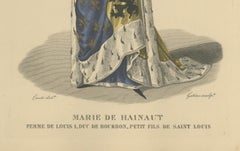 Marie de Hainaut, Duchesse de Bourbon – Hand-Colored Engraving, c.1900