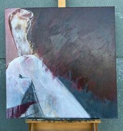 French 20th Century Abstract Expressionism Painting Figure in Soft Hues