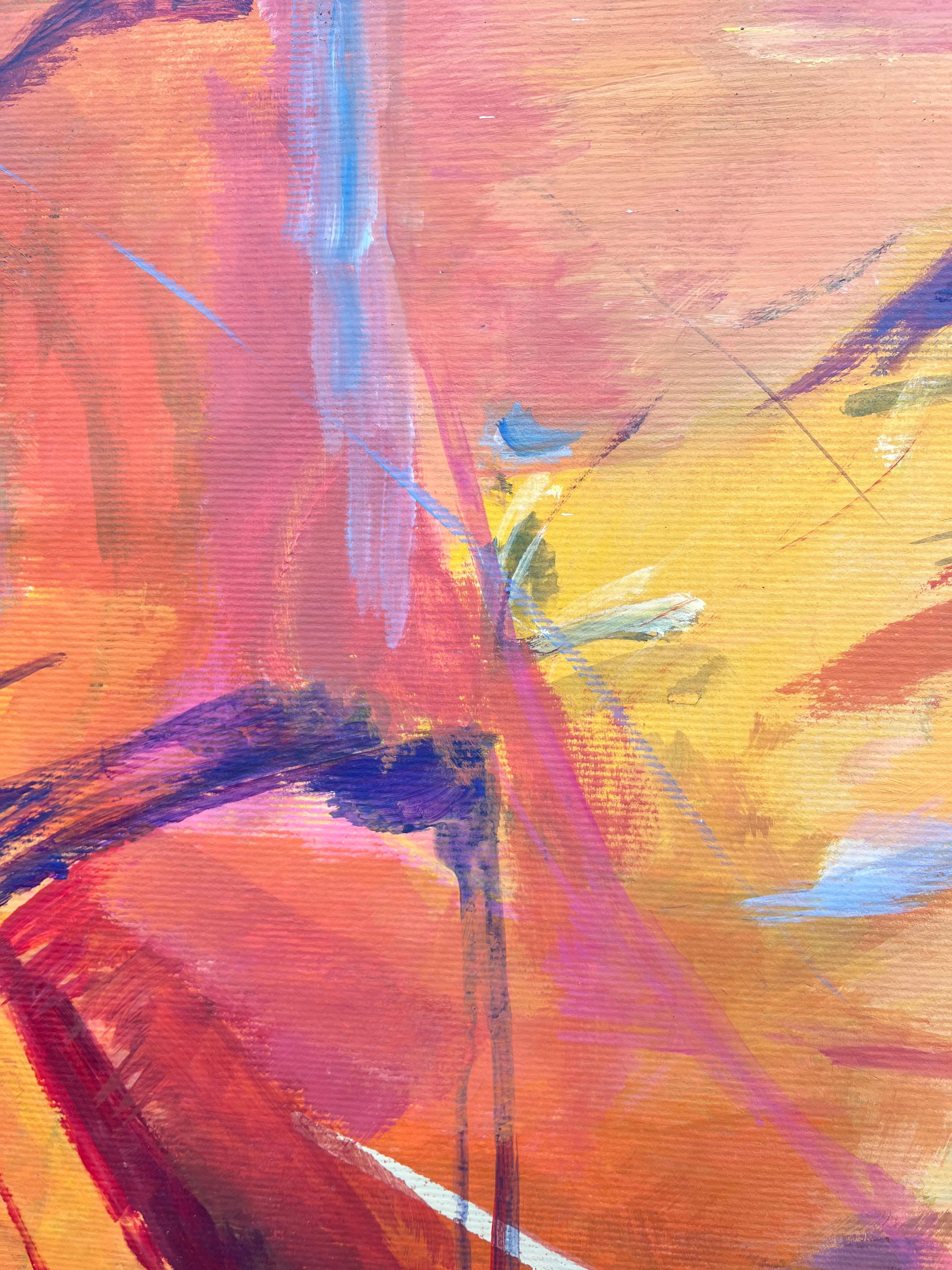 Composición Expresionista Abstracta
de Marie Deloume (francesa nacida en 1942)
firmado al dorso, con una inscripción en el verso con la dirección del artista en París
óleo sobre papel pegado sobre lienzo, sin enmarcar
tamaño del lienzo: 27 x 31