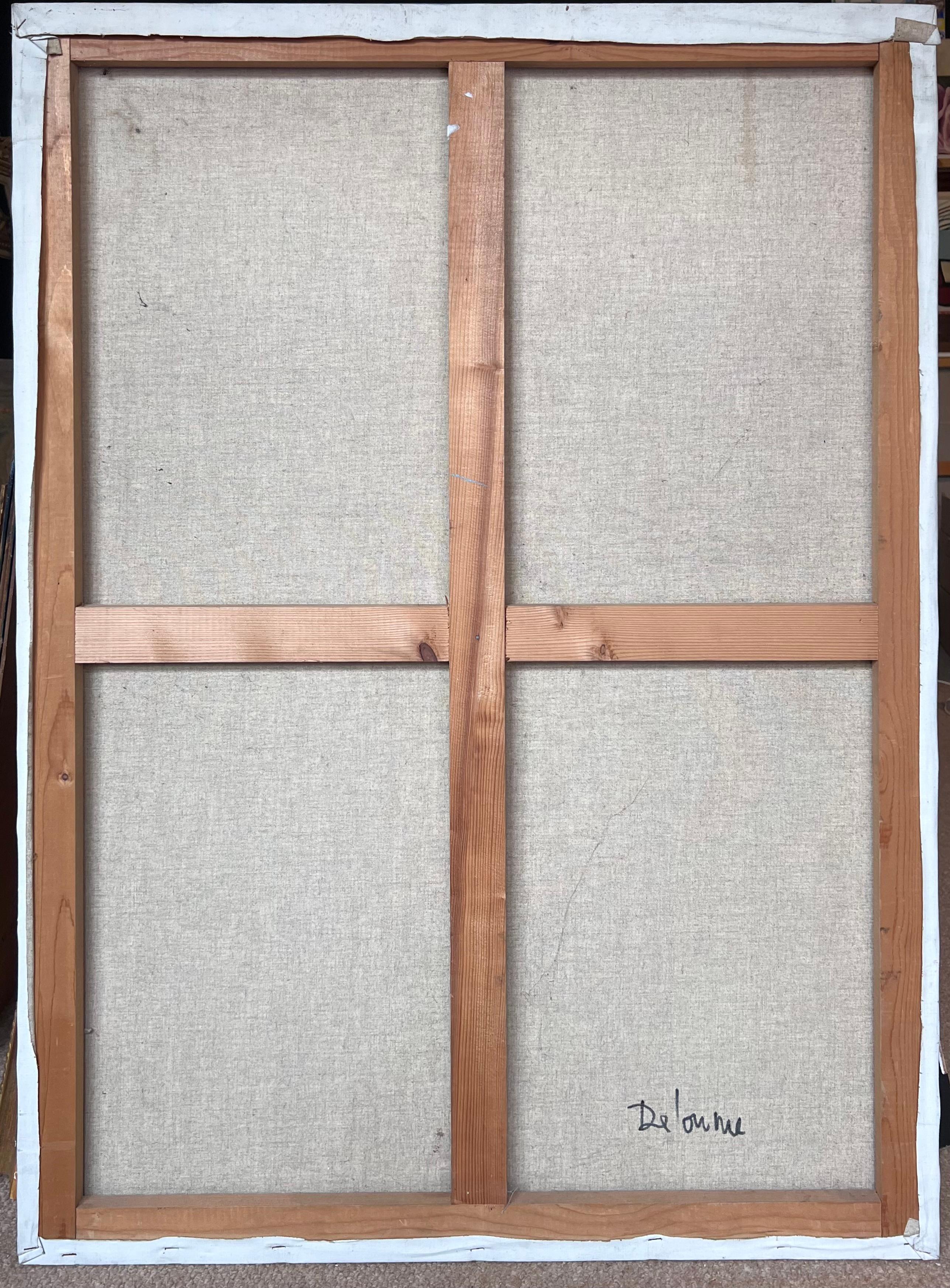 Großes französisches Gemälde des 20. Jahrhunderts, abstrakter Expressionismus, 1980er Jahre, Farbausblech im Angebot 5