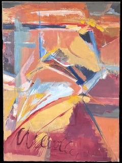 Huge French 20th Century Abstract Expression Painting 1980's Blur of Colors