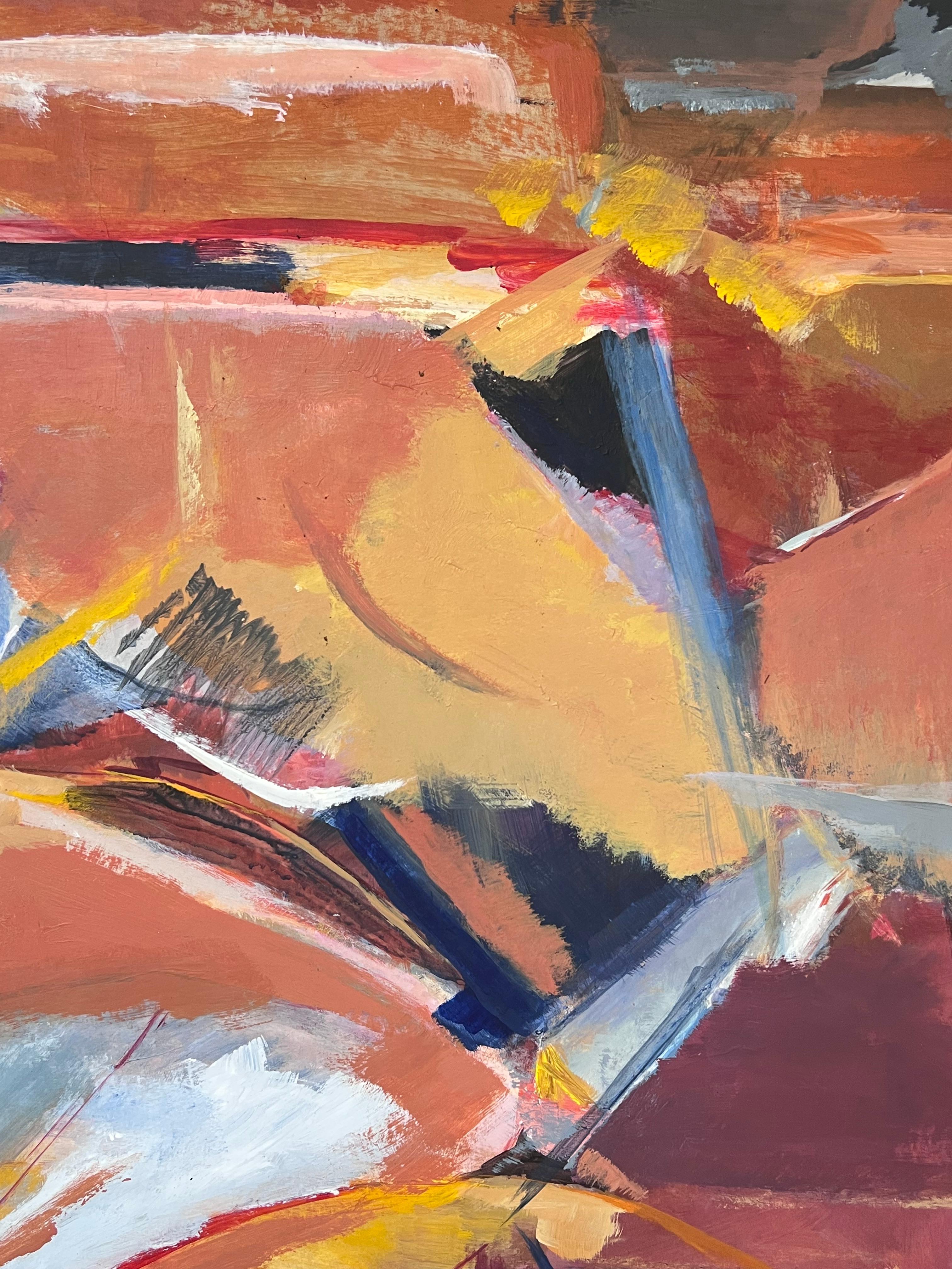 Großes französisches Gemälde des 20. Jahrhunderts, abstrakter Expressionismus, 1980er Jahre, Farbausblech (Abstrakter Expressionismus), Painting, von Marie Deloume (French born 1942)