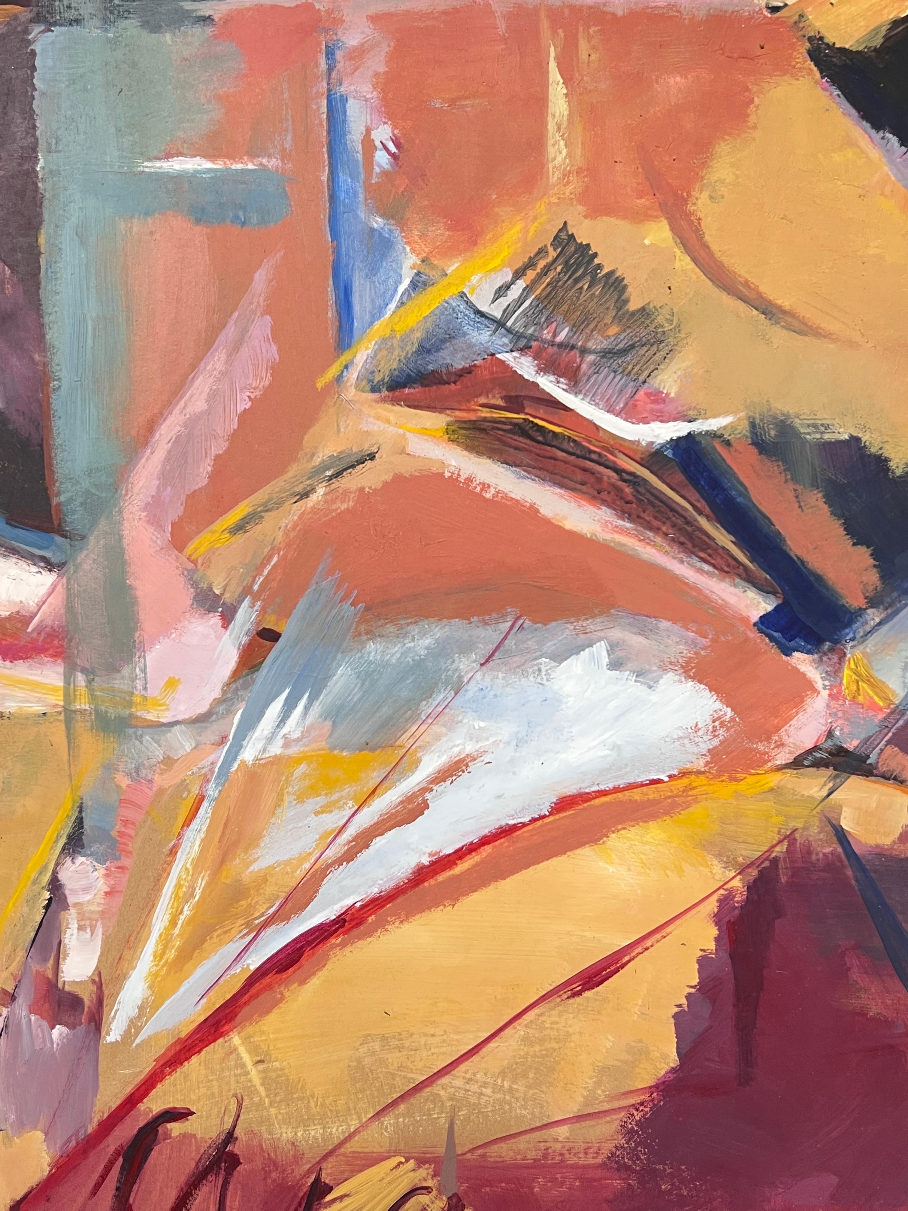 Großes französisches Gemälde des 20. Jahrhunderts, abstrakter Expressionismus, 1980er Jahre, Farbausblech im Angebot 3