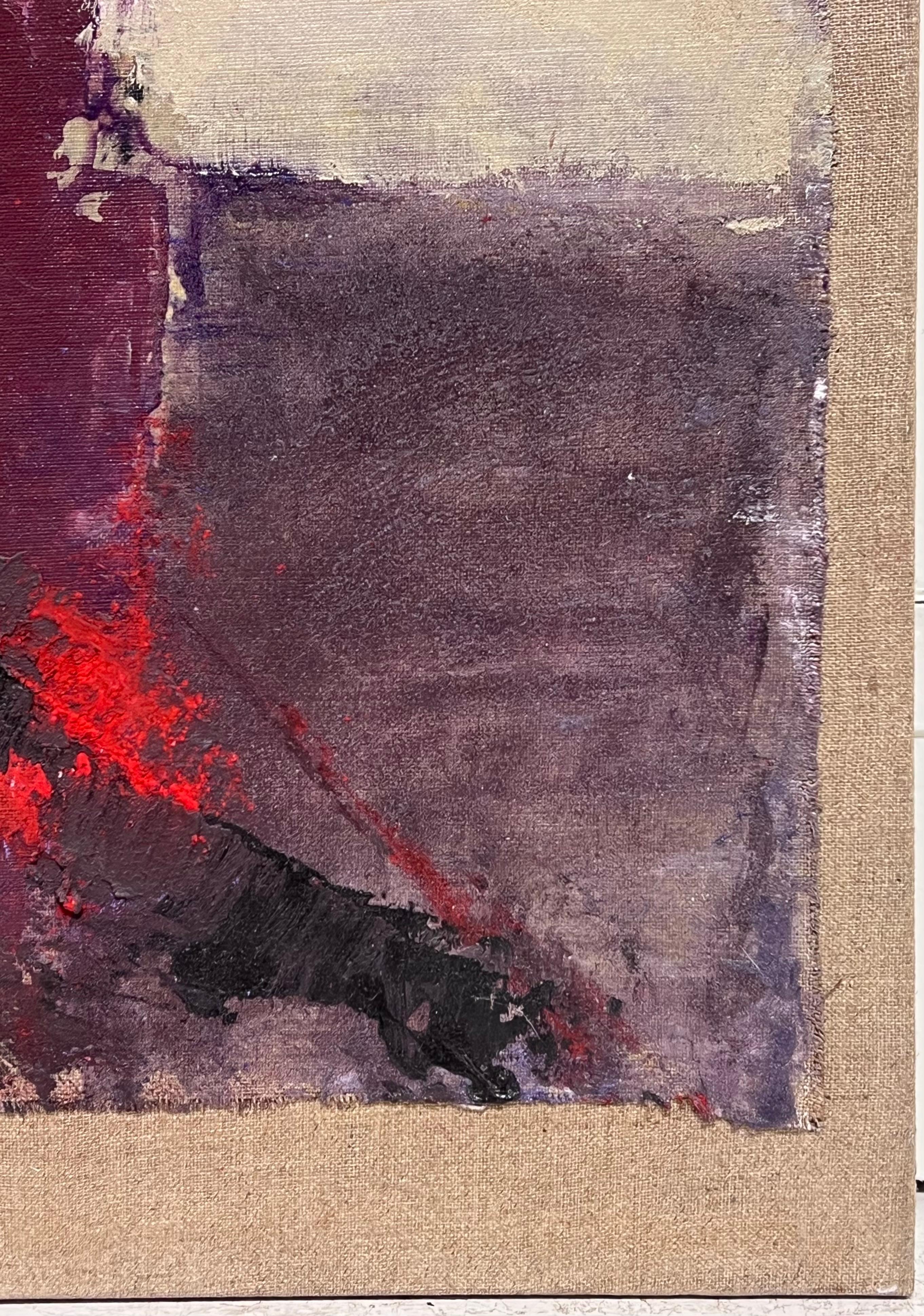 Abstract Expressionist Composition
by Marie Deloume (French born 1942)
signed on back
oil painting on canvas, unframed
canvas size: 24 x 20 inches
condition: overall very good, a few minor surface scuffs from being stored in the artists