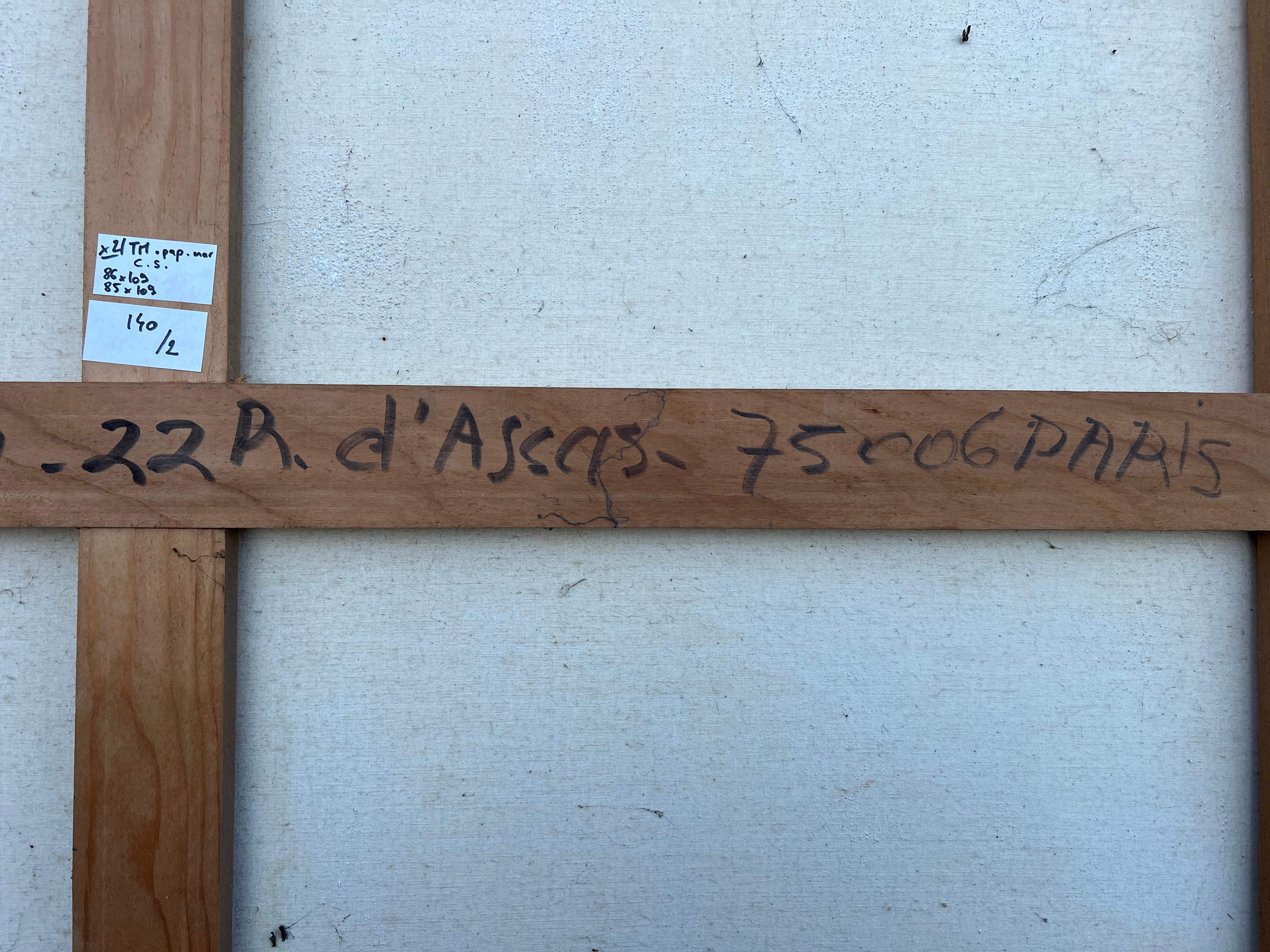 Großes französisches Schwarz-Rotes-Weiß-Gemälde des 20. Jahrhunderts, kühne abstrakte Expression im Angebot 8