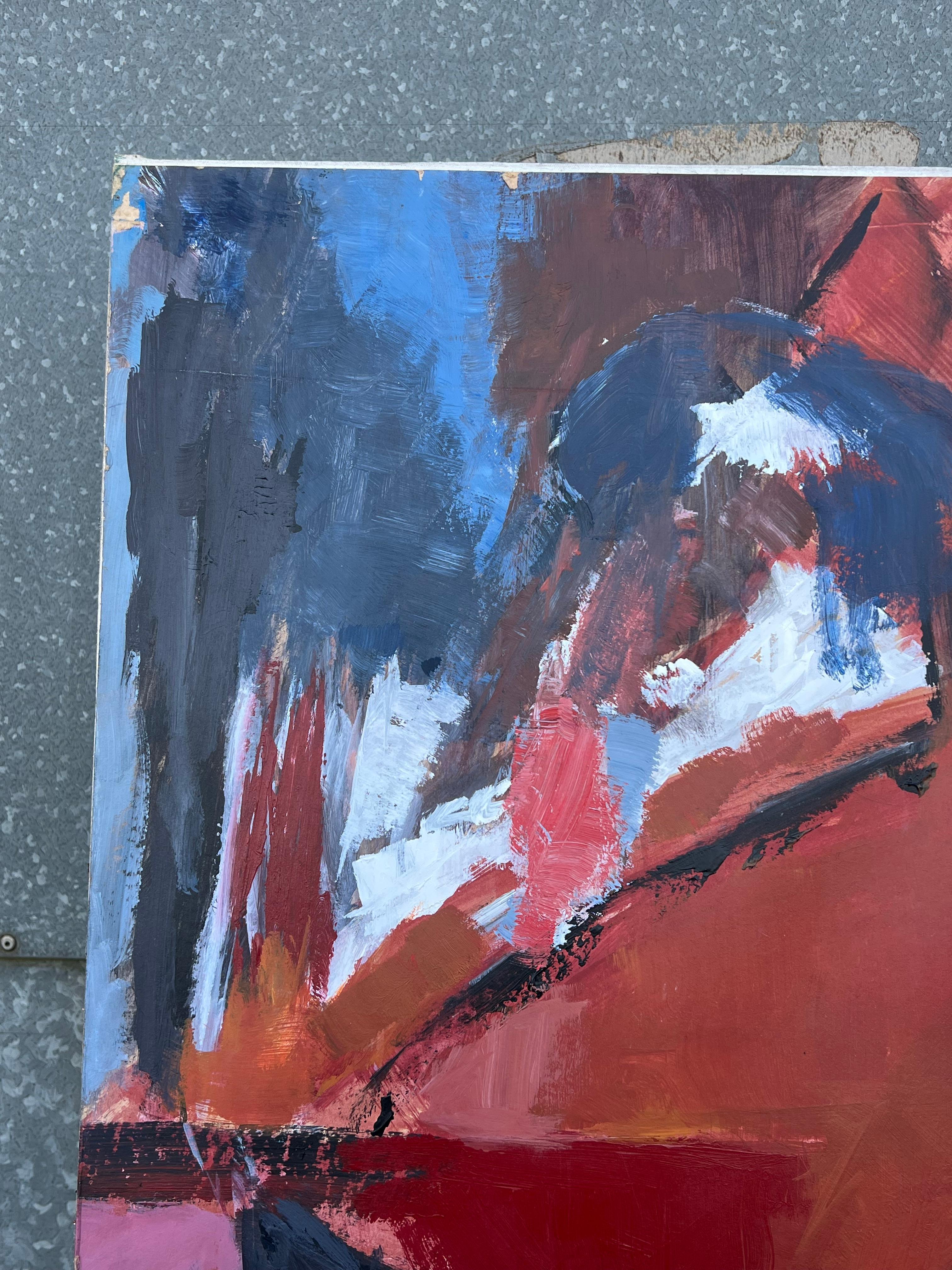 Enorme Expresión Abstracta Francés Siglo XX Azul Marino Rojo Blanco Negrita en venta 2