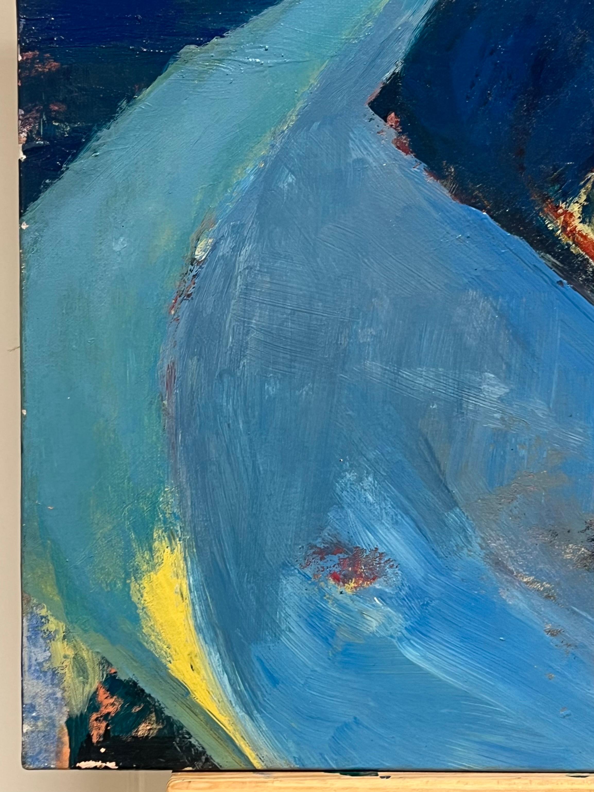 Gran pintura al óleo de expresión abstracta francesa del siglo XX sobre lienzo en venta 2