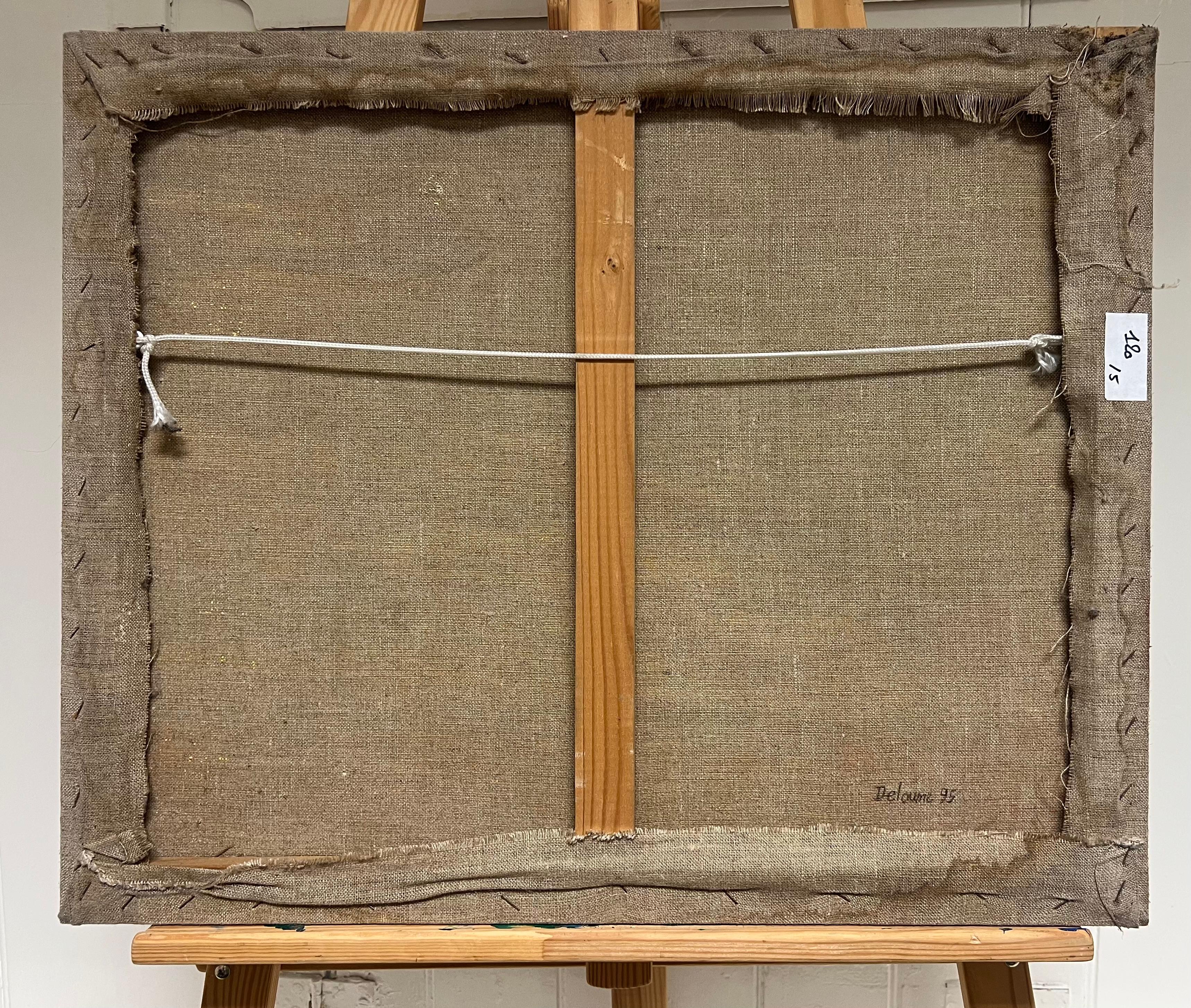 Grande pittura a olio su tela con espressione astratta del XX secolo in vendita 4
