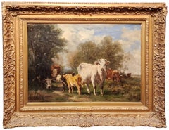 Le bois de la Roque, Cows in a Pasture, Seven Cows, French Women Artists 