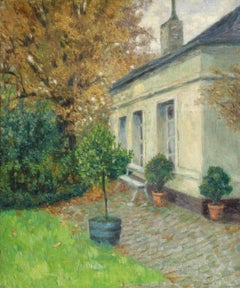 "Dans Ma Jardin" Duhem C.19th French Impressionist House & Garden Landscape